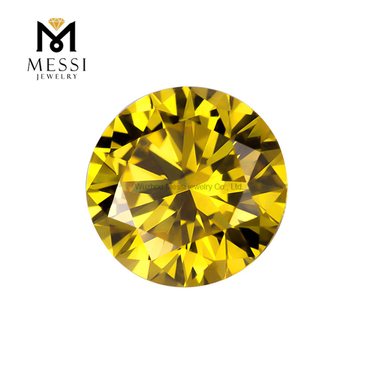 Round cut VS 3VG 0.814ct yellow diamond polished wholesale price in stock