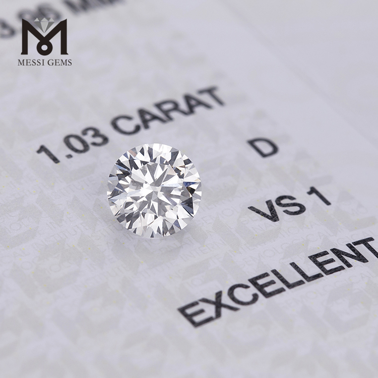 1.03ct D lab created diamonds price VS1 EX cvd white lab created diamonds