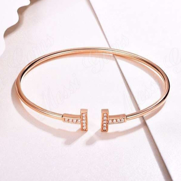 Big-name 14k 18k rose gold full moiddanite diamond bracelet with factory price 