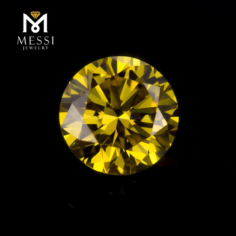 cushion cut VS 3VG 0.814ct yellow diamond polished wholesale price in stock