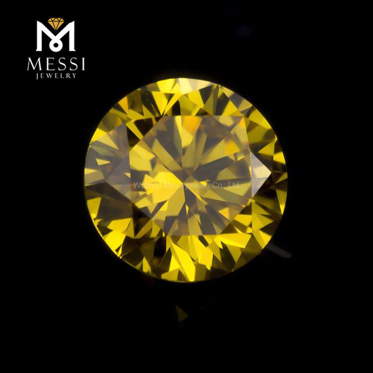 cushion cut VS 3VG 0.814ct yellow diamond polished wholesale price in stock