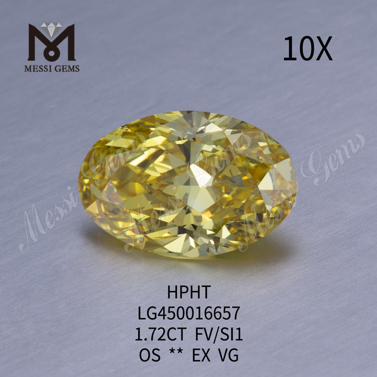 wholesale price 1.72ct yelloow lab diamond SI1 hpht created diamond