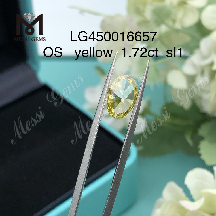 wholesale price 1.72ct yelloow lab diamond SI1 hpht created diamond