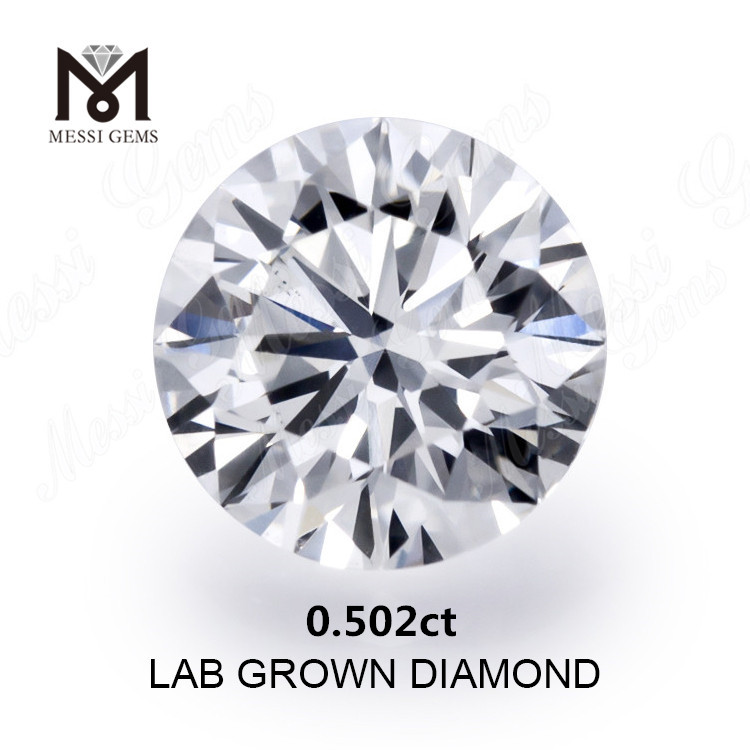 0.502ct created diamond white D VS2